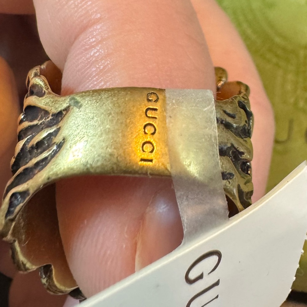 New Authentic Gucci Lion Head Ring Size IT 19 / US 8.75 - Picture 11 of 13